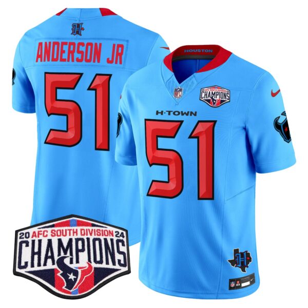 Men's Houston Texans 2024 AFC South Division Champions Patch Vapor Limited Jersey - All Stitched - Image 15
