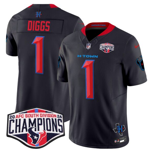 Men's Houston Texans 2024 AFC South Division Champions Patch Vapor Limited Jersey - All Stitched - Image 2