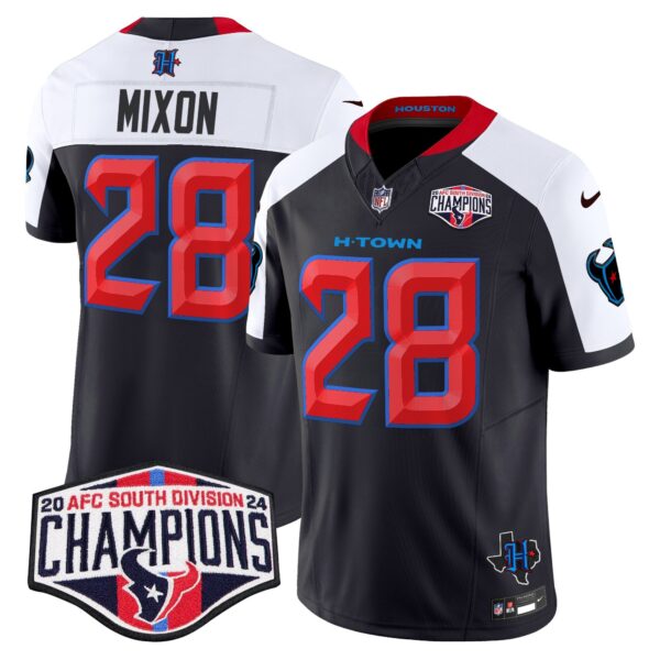 Men's Houston Texans 2024 AFC South Division Champions Patch Vapor Limited Jersey - All Stitched - Image 30