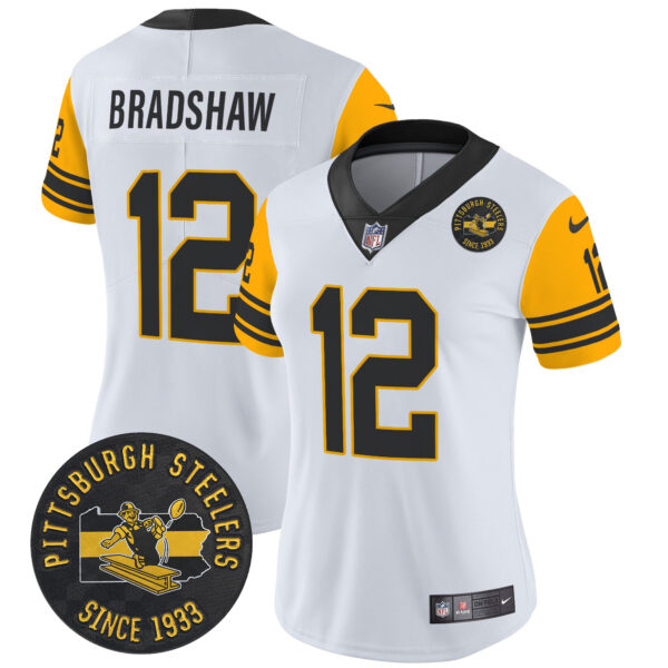 Women's Pittsburgh Steelers Throwback 1962 Vapor Limited Jersey - Est. 1933 Patch - All Stitched - Image 16