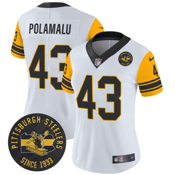 Women's Pittsburgh Steelers Throwback 1962 Vapor Limited Jersey - Est. 1933 Patch - All Stitched - Image 15