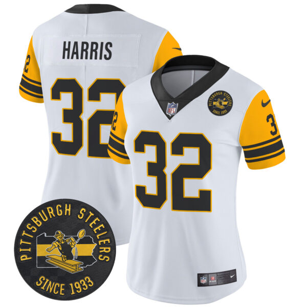 Women's Pittsburgh Steelers Throwback 1962 Vapor Limited Jersey - Est. 1933 Patch - All Stitched - Image 17