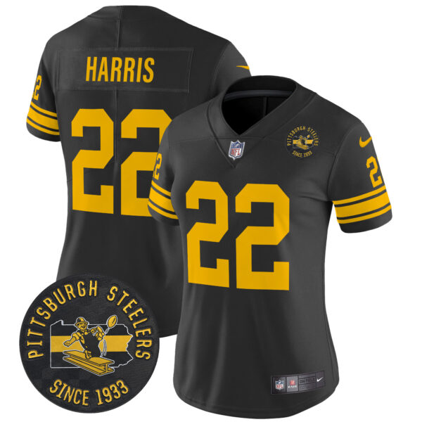 Women's Pittsburgh Steelers Throwback 1962 Vapor Limited Jersey - Est. 1933 Patch - All Stitched - Image 4