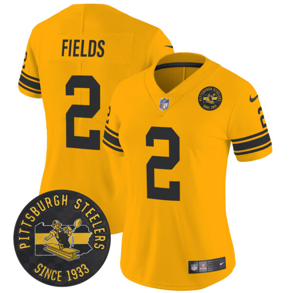 Women's Pittsburgh Steelers Throwback 1962 Vapor Limited Jersey - Est. 1933 Patch - All Stitched - Image 21