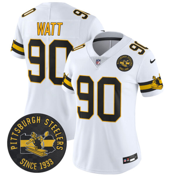 Women's Pittsburgh Steelers Throwback 1933 Patch Vapor Limited Jersey - All Stitched - Image 12