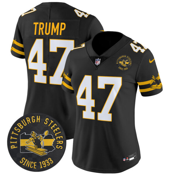 Women's Pittsburgh Steelers Throwback 1933 Patch Vapor Limited Jersey - All Stitched - Image 10