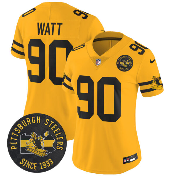 Women's Pittsburgh Steelers Throwback 1933 Patch Vapor Limited Jersey - All Stitched - Image 22