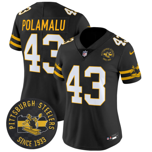 Women's Pittsburgh Steelers Throwback 1933 Patch Vapor Limited Jersey - All Stitched - Image 5