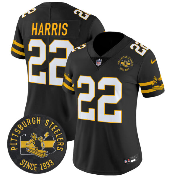 Women's Pittsburgh Steelers Throwback 1933 Patch Vapor Limited Jersey - All Stitched - Image 4