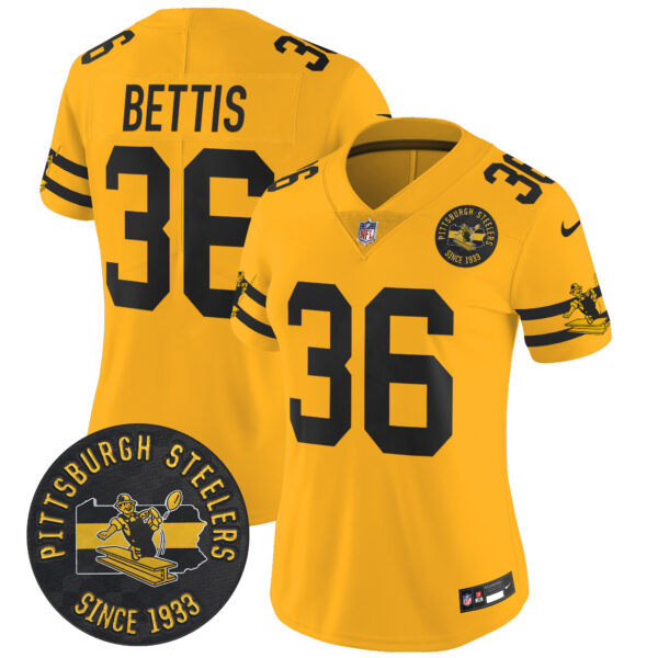 Women's Pittsburgh Steelers Throwback 1933 Patch Vapor Limited Jersey - All Stitched - Image 28
