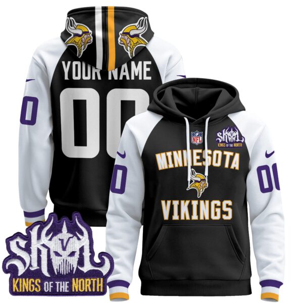 Minnesota Vikings 2024 Custom Pullover Hoodie V4 - All Stitched - Image 2