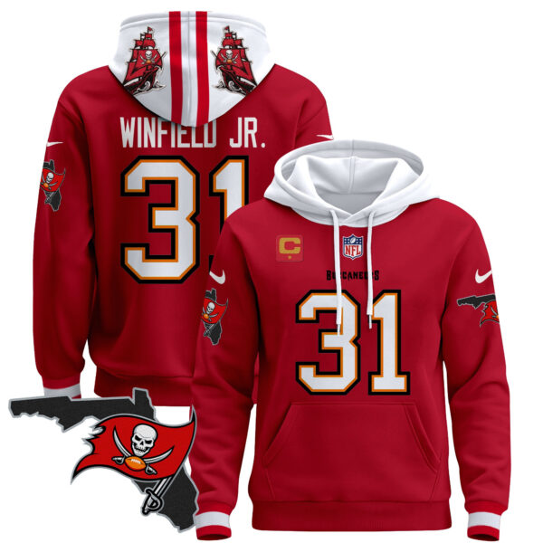 Men's Buccaneers Florida Patch Pullover Hoodie - All Stitched - Image 20