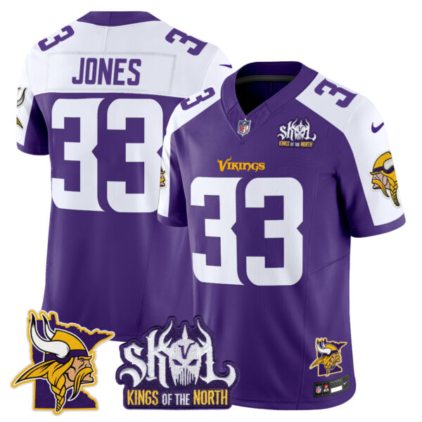 Men's Minnesota Vikings Kings Of The North Patch Vapor Limited Jersey V3 - All Stitched - Image 14