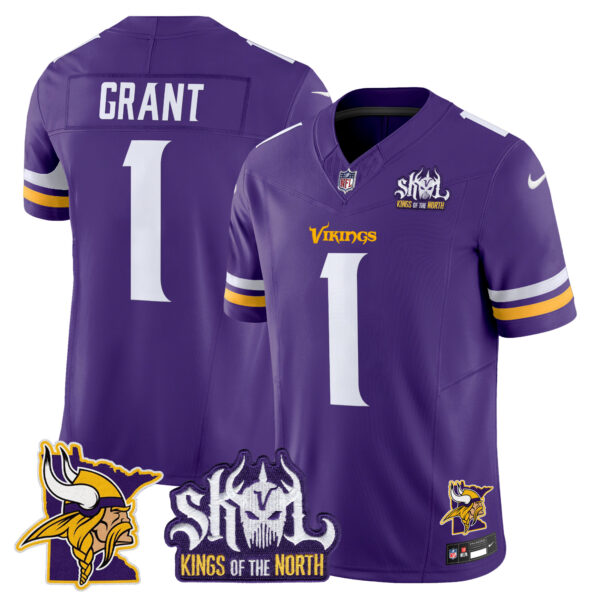 Men's Minnesota Vikings Kings Of The North Patch Vapor Limited Jersey V3 - All Stitched - Image 33