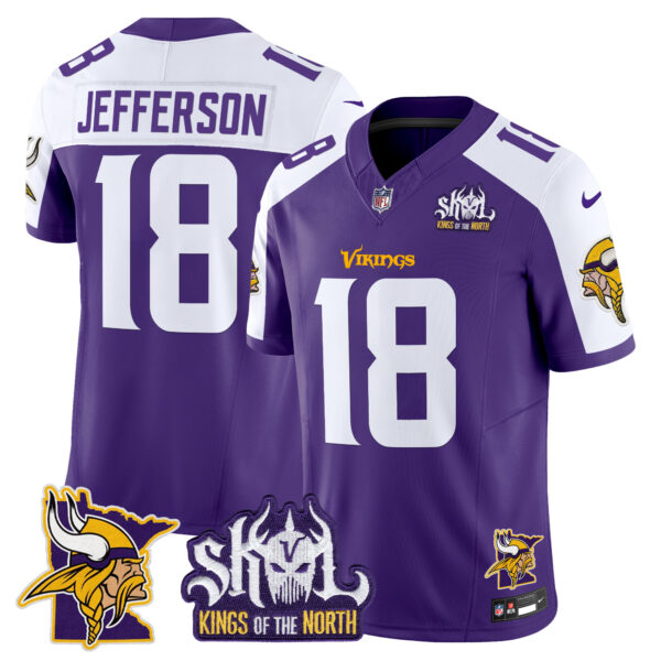 Men's Minnesota Vikings Kings Of The North Patch Vapor Limited Jersey V3 - All Stitched - Image 12