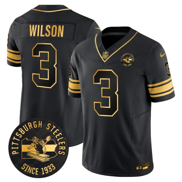 Men's Pittsburgh Steelers Throwback 1933 Patch Gold Vapor Limited Jersey - All Stitched - Image 29