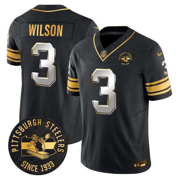 Men's Pittsburgh Steelers Throwback 1933 Patch Gold Vapor Limited Jersey - All Stitched - Image 39