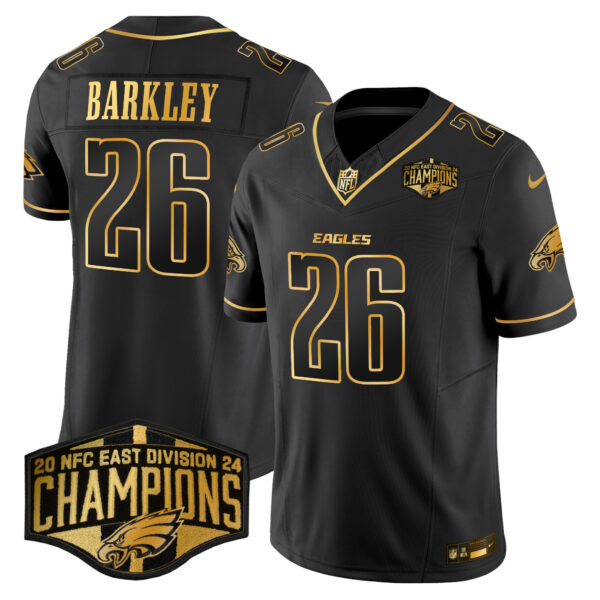 Men's Eagles 2024 NFC East Division Champions Gold Vapor Limited Jersey - All Stitched - Image 17