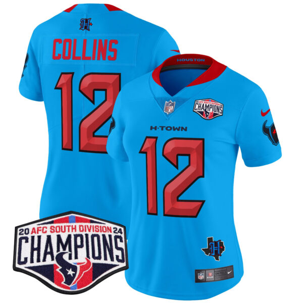 Women's Houston Texans 2024 AFC South Division Champions Patch Vapor Limited Jersey - All Stitched - Image 8