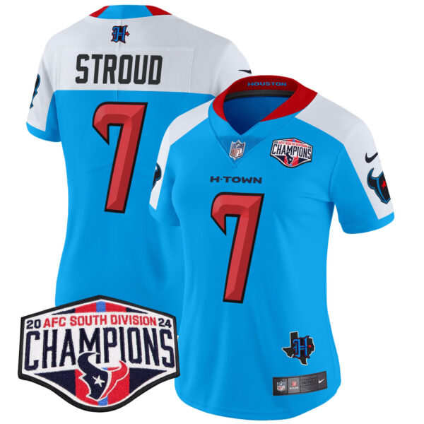Women's Houston Texans 2024 AFC South Division Champions Patch Vapor Limited Jersey - All Stitched - Image 37