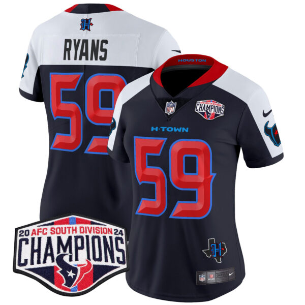 Women's Houston Texans 2024 AFC South Division Champions Patch Vapor Limited Jersey - All Stitched - Image 36