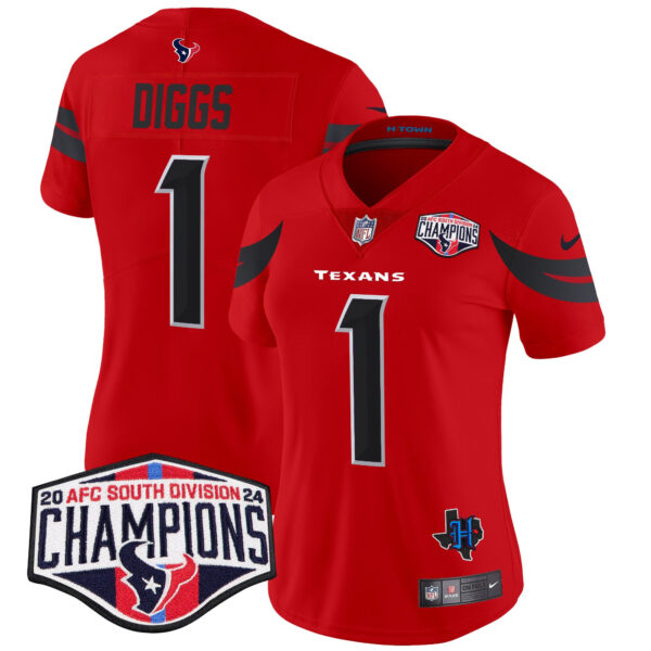 Women's Houston Texans 2024 AFC South Division Champions Patch Vapor Limited Jersey - All Stitched - Image 20
