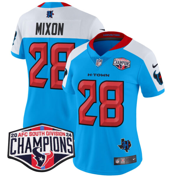 Women's Houston Texans 2024 AFC South Division Champions Patch Vapor Limited Jersey - All Stitched - Image 39