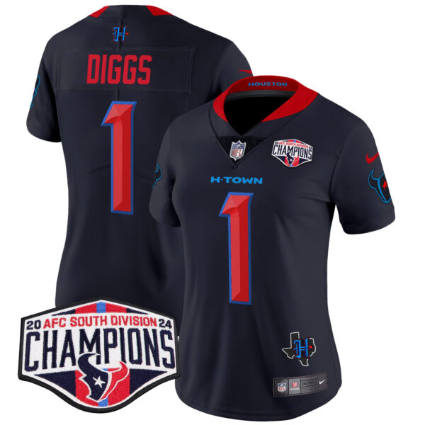 Women's Houston Texans 2024 AFC South Division Champions Patch Vapor Limited Jersey - All Stitched - Image 11