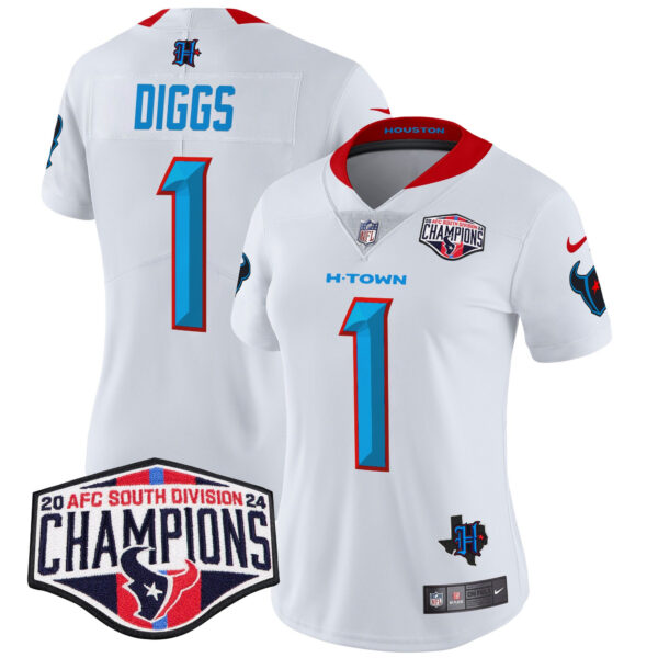 Women's Houston Texans 2024 AFC South Division Champions Patch Vapor Limited Jersey - All Stitched - Image 47
