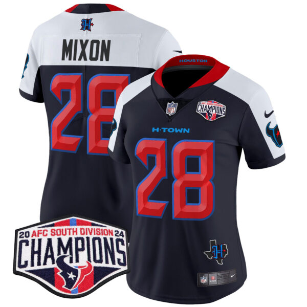 Women's Houston Texans 2024 AFC South Division Champions Patch Vapor Limited Jersey - All Stitched - Image 30