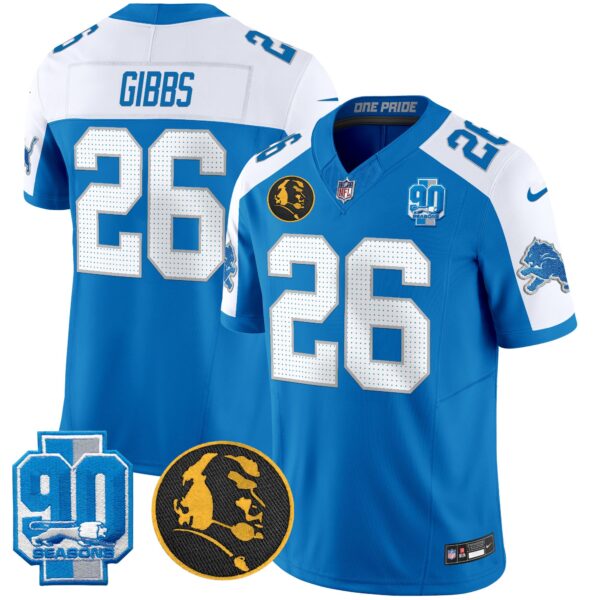 Men's Detroit Lions 2025 90th & John Madden Patch Vapor Limited Jersey V2 - All Stitched - Image 23