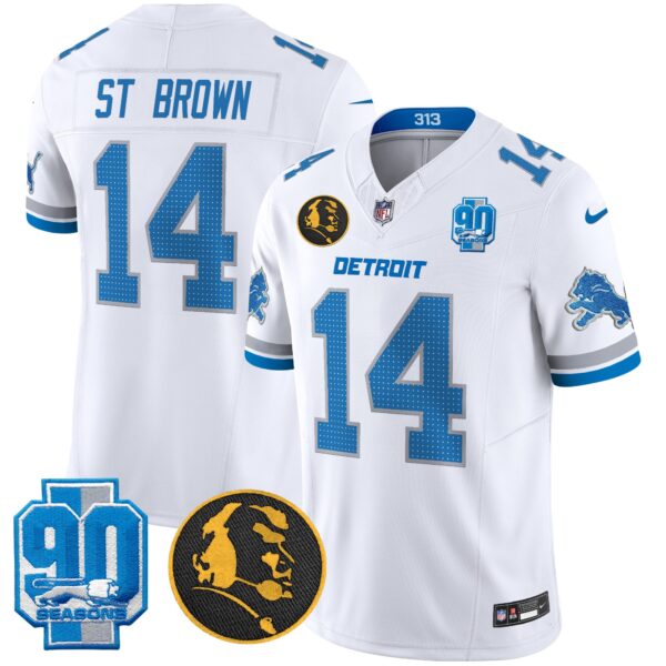 Men's Detroit Lions 2025 90th & John Madden Patch Vapor Limited Jersey V2 - All Stitched - Image 27