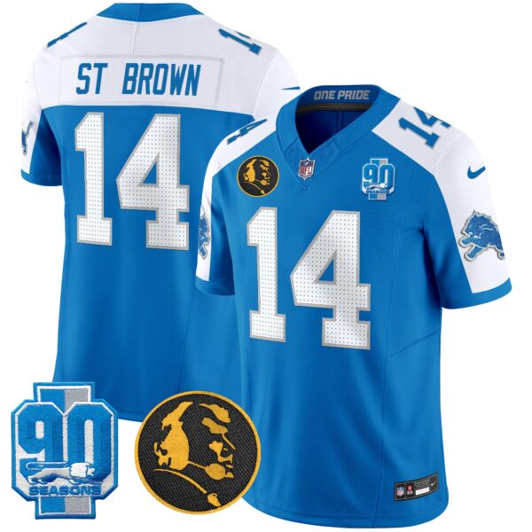 Men's Detroit Lions 2025 90th & John Madden Patch Vapor Limited Jersey V2 - All Stitched - Image 19