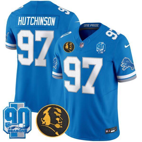 Men's Detroit Lions 2025 90th & John Madden Patch Vapor Limited Jersey V2 - All Stitched - Image 34