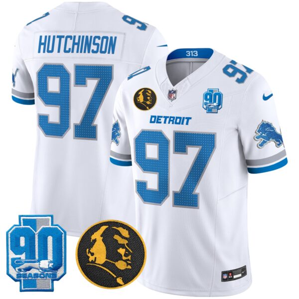 Men's Detroit Lions 2025 90th & John Madden Patch Vapor Limited Jersey V2 - All Stitched - Image 26