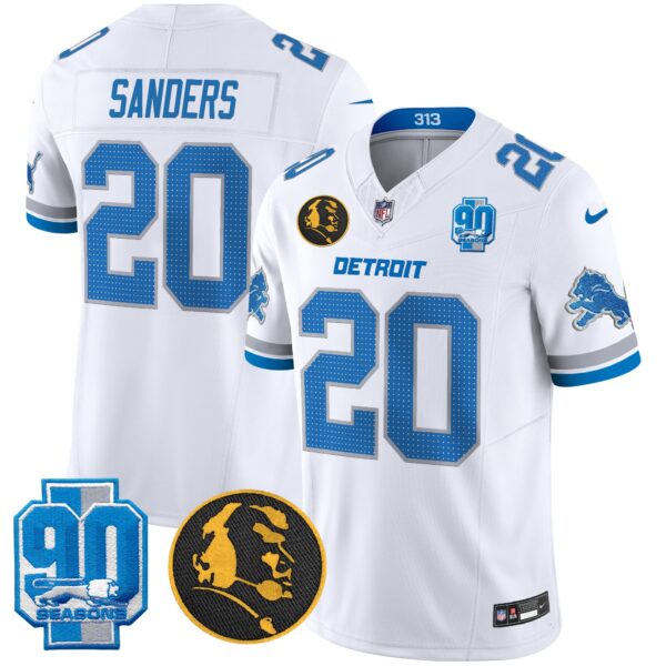 Men's Detroit Lions 2025 90th & John Madden Patch Vapor Limited Jersey V2 - All Stitched - Image 29