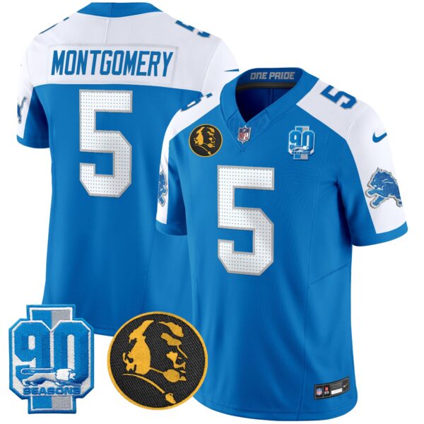 Men's Detroit Lions 2025 90th & John Madden Patch Vapor Limited Jersey V2 - All Stitched - Image 20