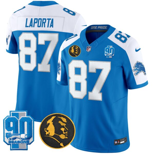 Men's Detroit Lions 2025 90th & John Madden Patch Vapor Limited Jersey V2 - All Stitched - Image 22
