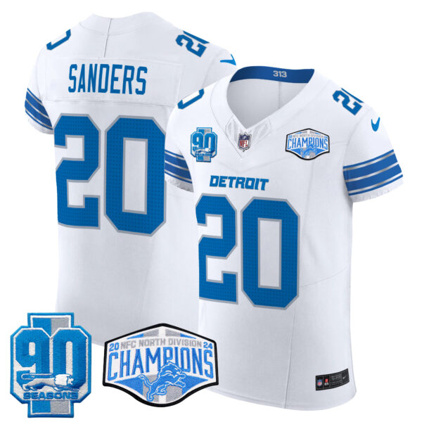 Men's Detroit Lions 2024 NFC North Division Champions Patch Vapor Elite Jersey - All Stitched - Image 30