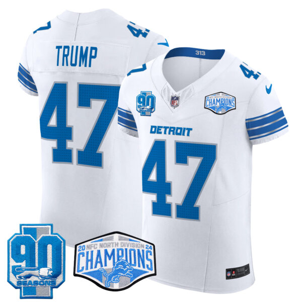 Men's Detroit Lions 2024 NFC North Division Champions Patch Vapor Elite Jersey - All Stitched - Image 33