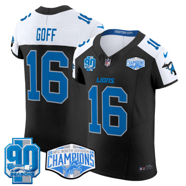 Men's Detroit Lions 2024 NFC North Division Champions Patch Vapor Elite Jersey - All Stitched - Image 2