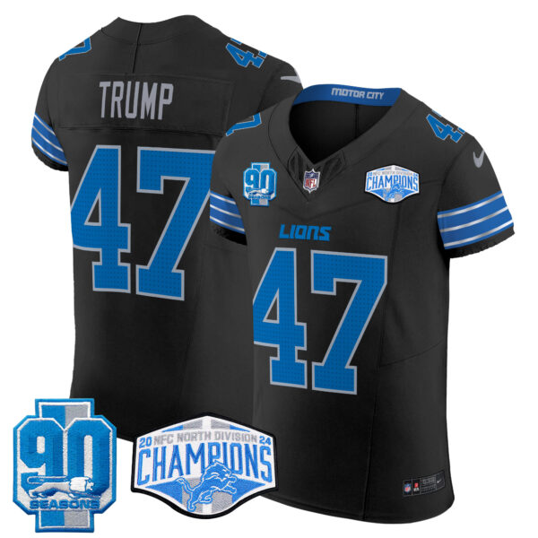 Men's Detroit Lions 2024 NFC North Division Champions Patch Vapor Elite Jersey - All Stitched - Image 17
