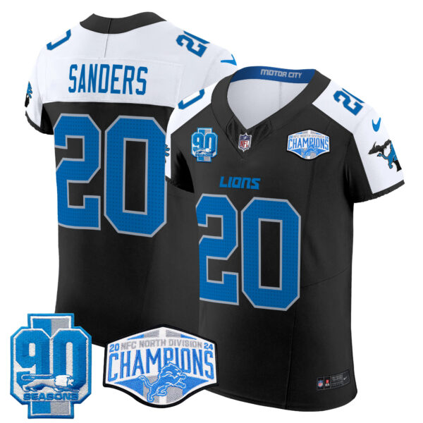 Men's Detroit Lions 2024 NFC North Division Champions Patch Vapor Elite Jersey - All Stitched - Image 6