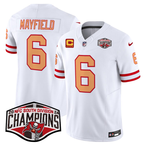 Men's Tampa Bay Buccaneers Creamsicle 2024 NFC South Division Champions Patch Vapor Limited Jersey - All Stitched - Image 22