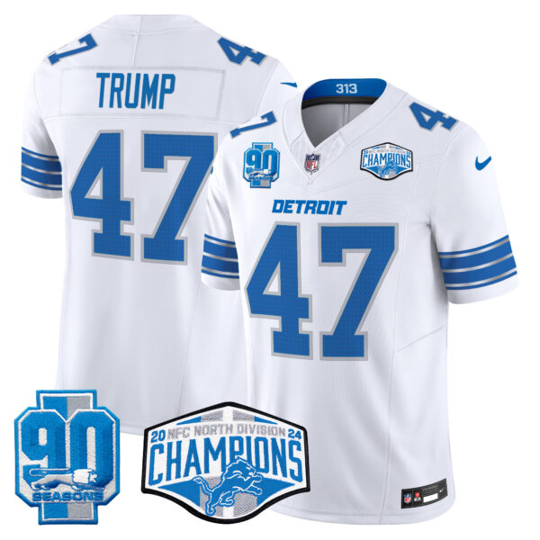 Men's Detroit Lions 2024 NFC North Division Champions Patch Vapor Limited Jersey - All Stitched - Image 16