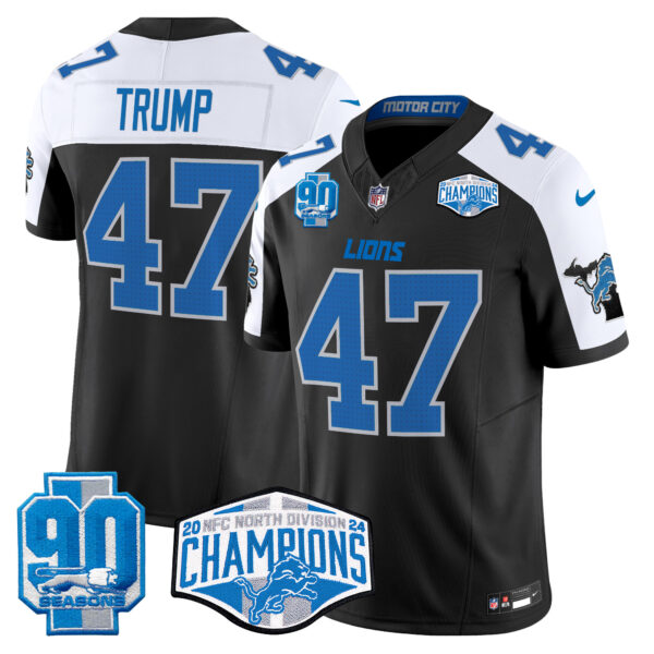 Men's Detroit Lions 2024 NFC North Division Champions Patch Vapor Limited Jersey - All Stitched - Image 40