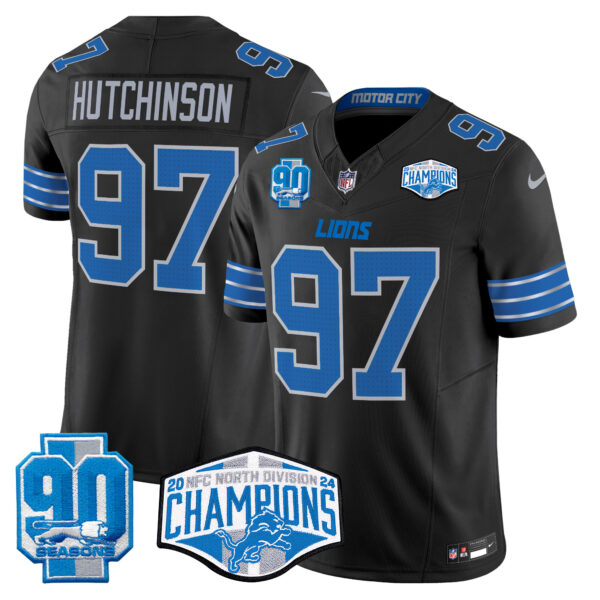 Men's Detroit Lions 2024 NFC North Division Champions Patch Vapor Limited Jersey - All Stitched - Image 2