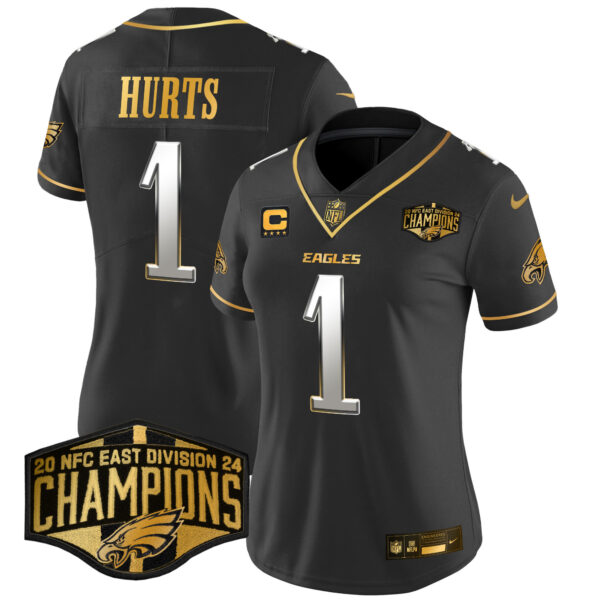 Women's Eagles 2024 NFC East Division Champions Gold Vapor Limited Jersey - All Stitched - Image 27