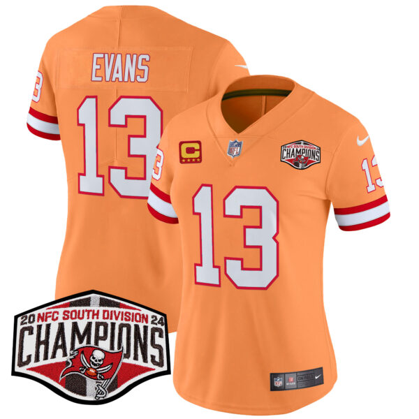 Women's Tampa Bay Buccaneers Creamsicle 2024 NFC South Division Champions Patch Vapor Limited Jersey - All Stitched - Image 18