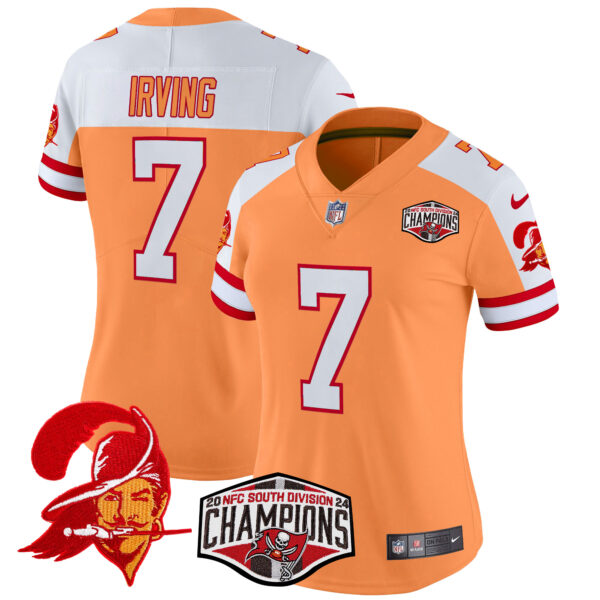 Women's Tampa Bay Buccaneers Creamsicle 2024 NFC South Division Champions Patch Vapor Limited Jersey - All Stitched - Image 2